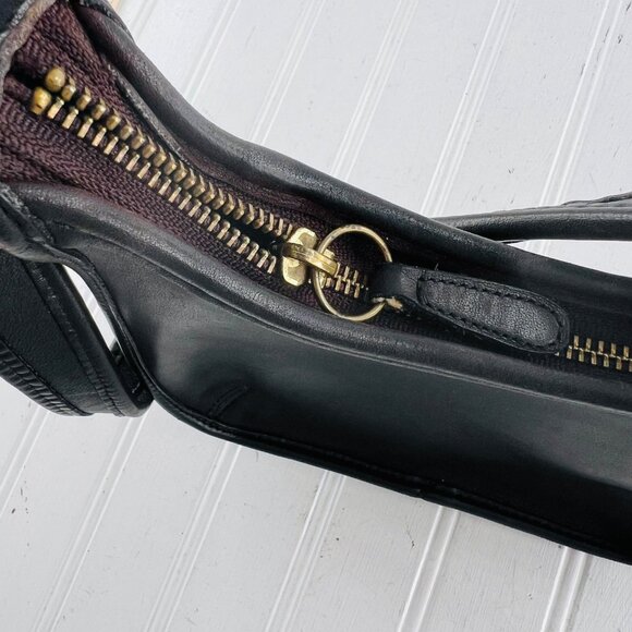 Vintage Coach Black Leather Small Ergo Mini Zip Handbag #9020 Made In The USA 19 - Picture 7 of 12
